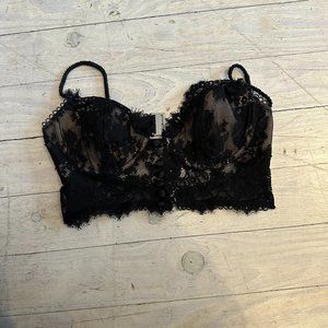 For Love and Lemons Black Lace Bra